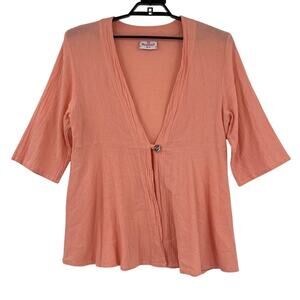 Cottonways Boho Gauze Womens Top Sz 2X Lagenlook Cottagecore Button Artsy Resort